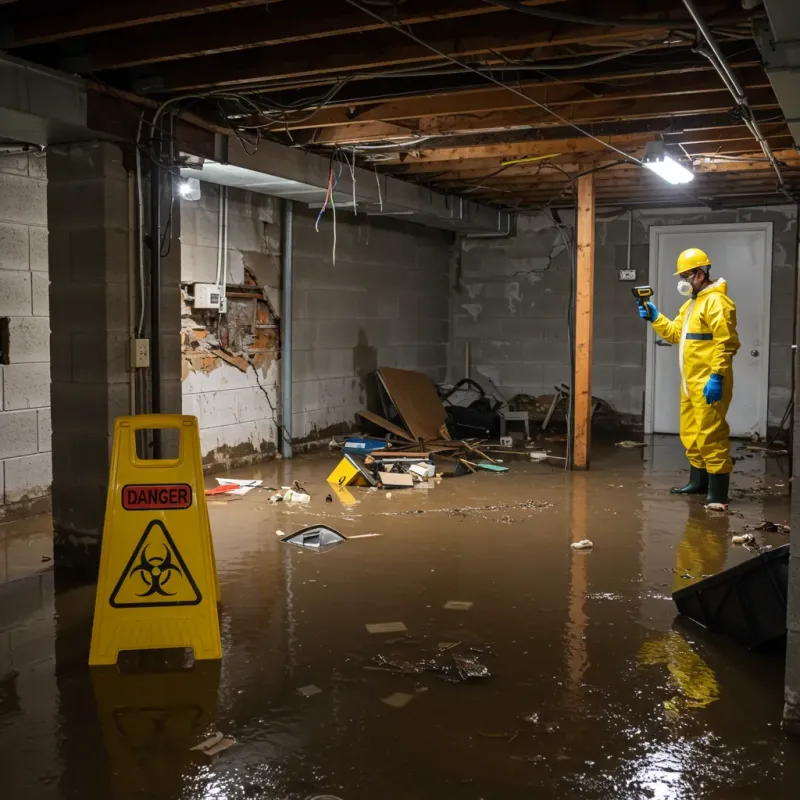 Flooded Basement Electrical Hazard in Crocker, MO Property