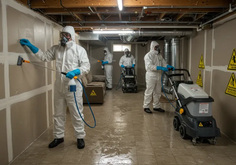 Basement Moisture Removal and Structural Drying process in Crocker, MO